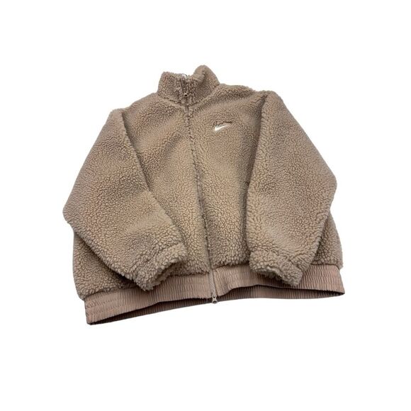 NWT Nike Swoosh Tan Sherpa Bomber Jacket XL - Picture 8 of 16